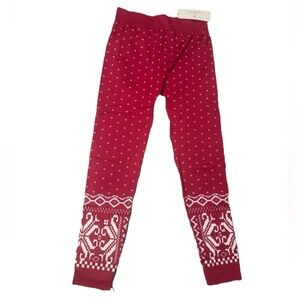 Sweaty Betty Seamless Base Layer Leggings Fairisle Red White Large NWT